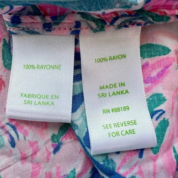 Lilly Pulitzer Womens Multicolor Rayon Floral Flounce Sleeve Top Size XXS - Picture 6 of 8